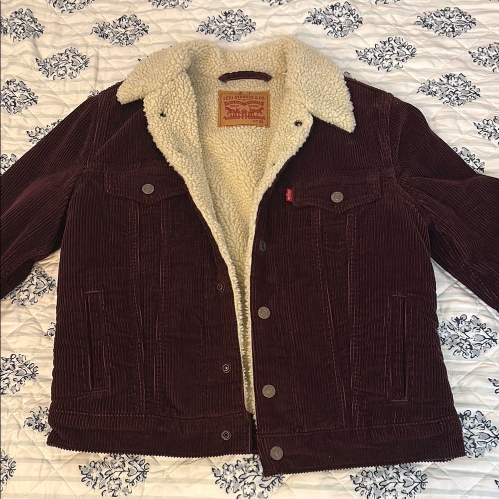 Levi's Dark Brown Corduroy Jacket with Sherpa Lining